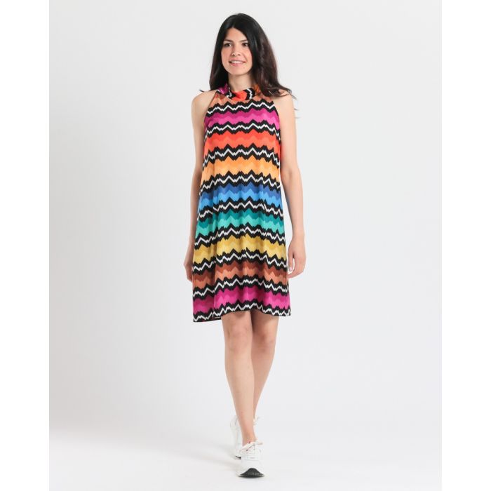 AJKL DRESS ZIG ZAG PRINT