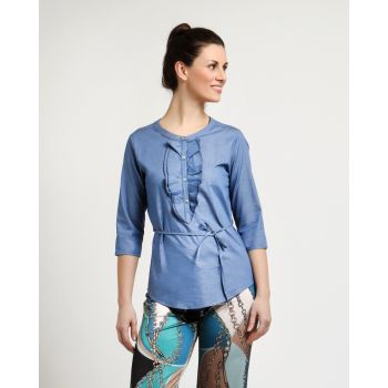 AS&C SHIRT DENIM EFFECT WITH ROUCHES