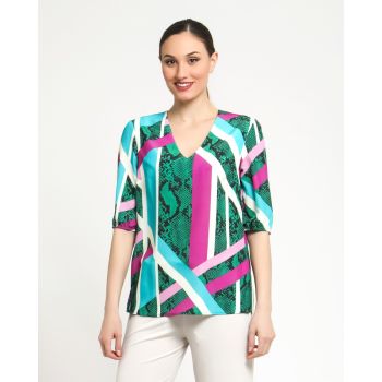 AS&C BLOUSE PYTHON PRINT AND STRIPES