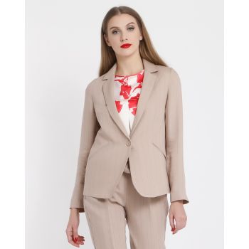 AS&C PINSTRIPED JACKET WITH BUTTON AND POCKET