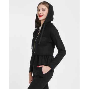 AS&C JACKET IN SCUBA SUEDE C/FLOUNCE
