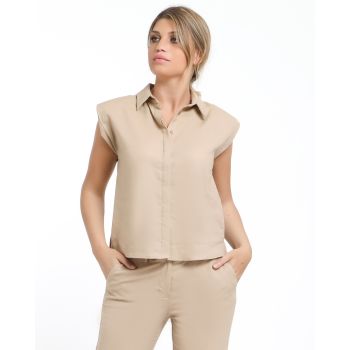 AS&C Sleeveless shirt mixed linen